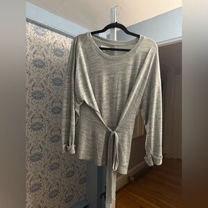 ⭐️SALE ⭐️ Lucky Brand Heather Gray Tie-Front Blouse
